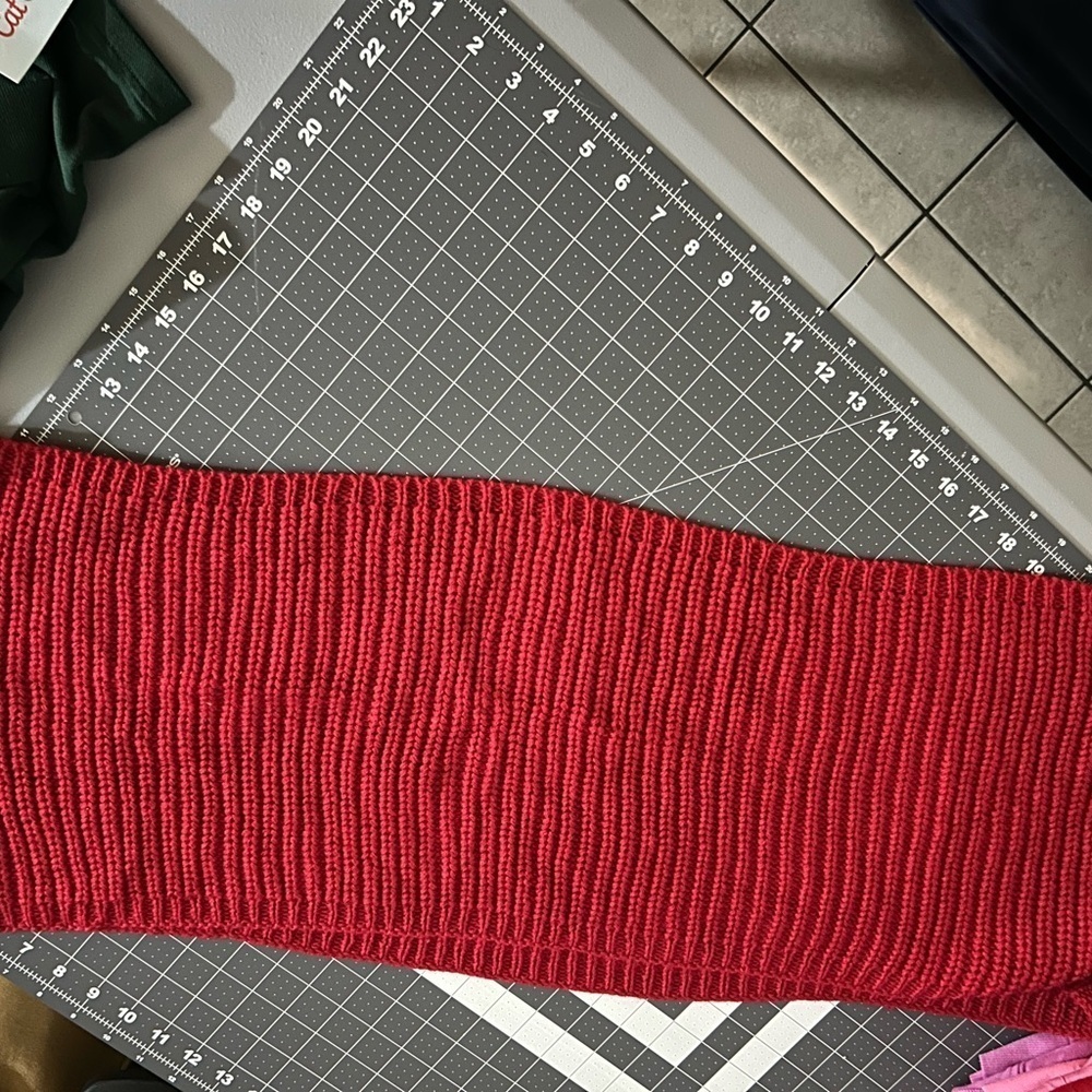Elegant Red Knit Scarf